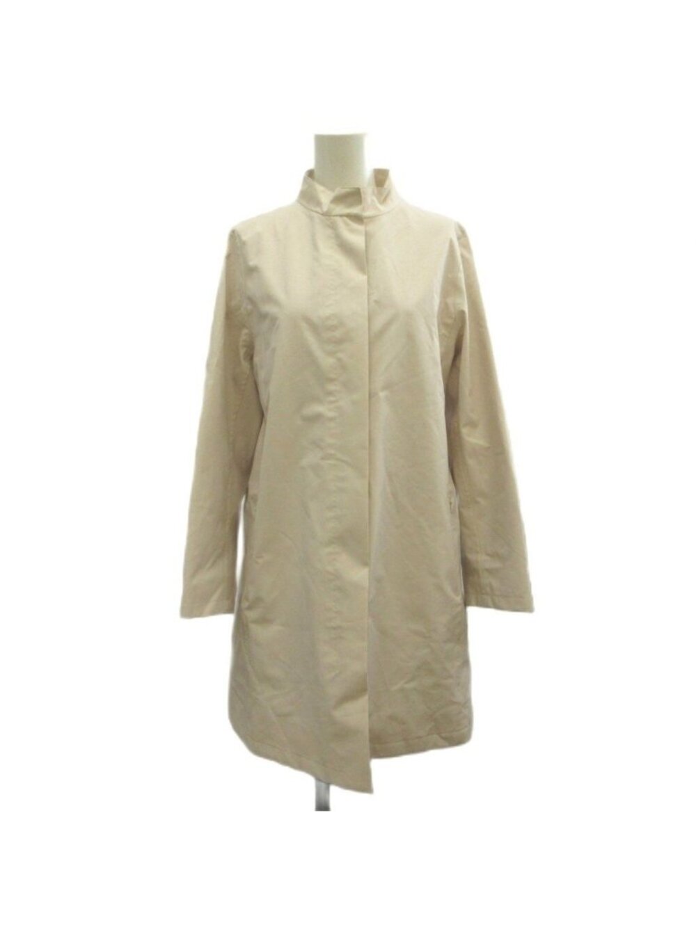 Max Mara S 'S Coat Stand Collar Off White Beige 40